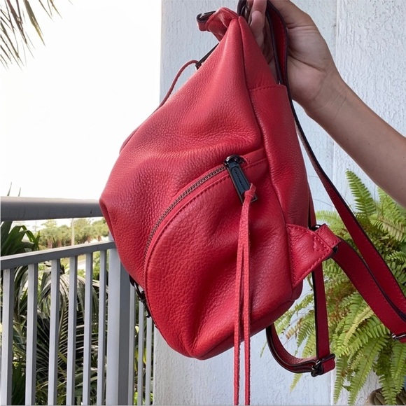 Rebecca Minkoff Red Leather Julian Backpack Bag Purse main image 8